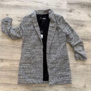 Gray Knit Open Blazer